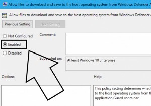 Windows 10에서 Edge의 호스트 설정에 파일 다운로드 허용 활성화 