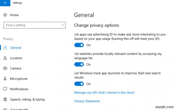 Windows 10에서 앱 실행 추적을 활성화 또는 비활성화하는 방법 
