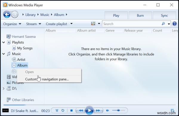 Windows Media Player에서 앨범 정보가 없거나 잘못 표시됨 