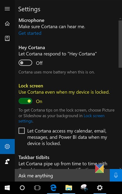Windows 10 잠금 화면에서 Cortana를 활성화하고 사용하는 방법 