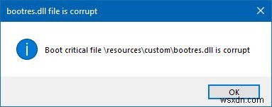 Windows 10에서 손상된 bootres.dll 파일을 수정하는 방법 
