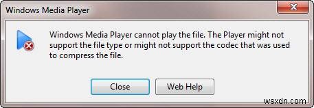 Windows Media Player는 Windows 10에서 파일을 재생할 수 없습니다. 