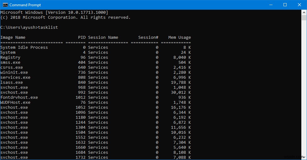 TaskList를 사용하여 모든 Windows 프로세스를 텍스트 파일에 저장하는 방법 