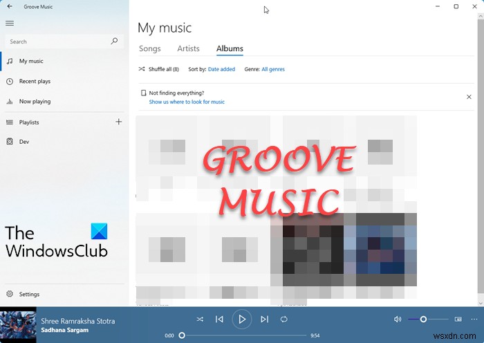 Windows 11/10의 Groove 음악 앱 
