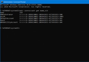 Windows 10에서 모든 사용자의 보안 식별자(SID)를 찾는 방법 