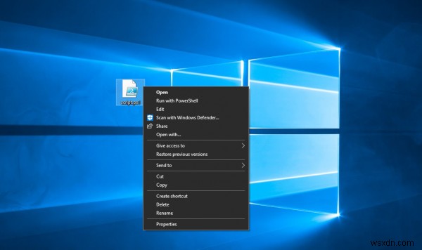 Windows 10의 PS1 파일 컨텍스트 메뉴에 관리자 권한으로 실행 추가 또는 제거 