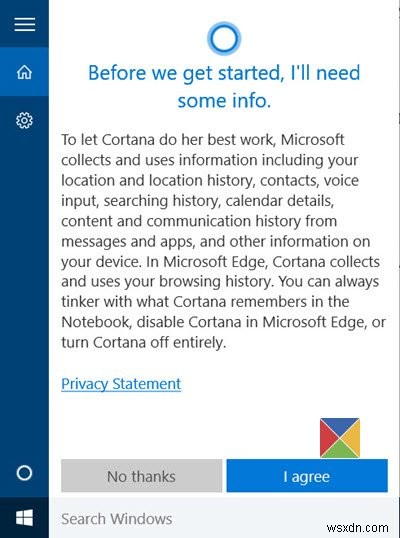 Windows 10에서 Cortana 활성화 및 설정 