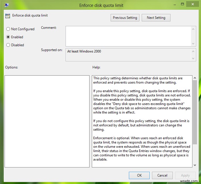 Windows 10에서 디스크 할당량 제한 적용 및 사용자의 설정 변경 방지 