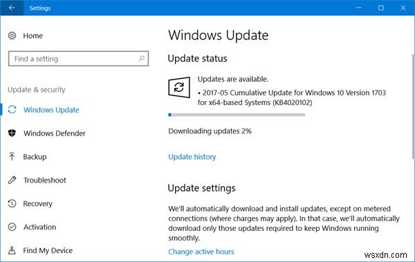 수정:Windows 10 업데이트 오류 코드 0x8024a105 