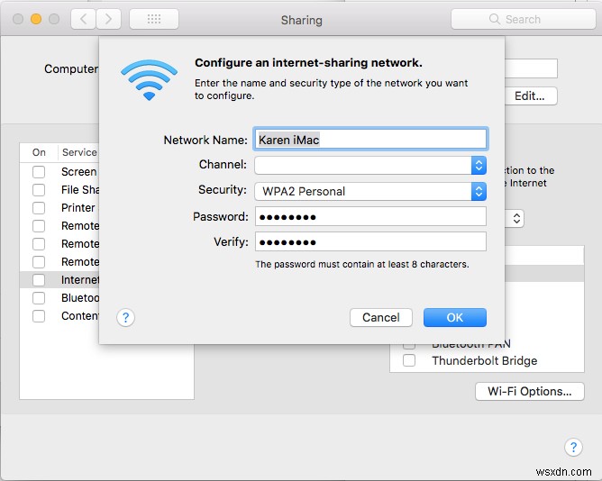 Mac에서 Wi-Fi를 공유하는 방법 