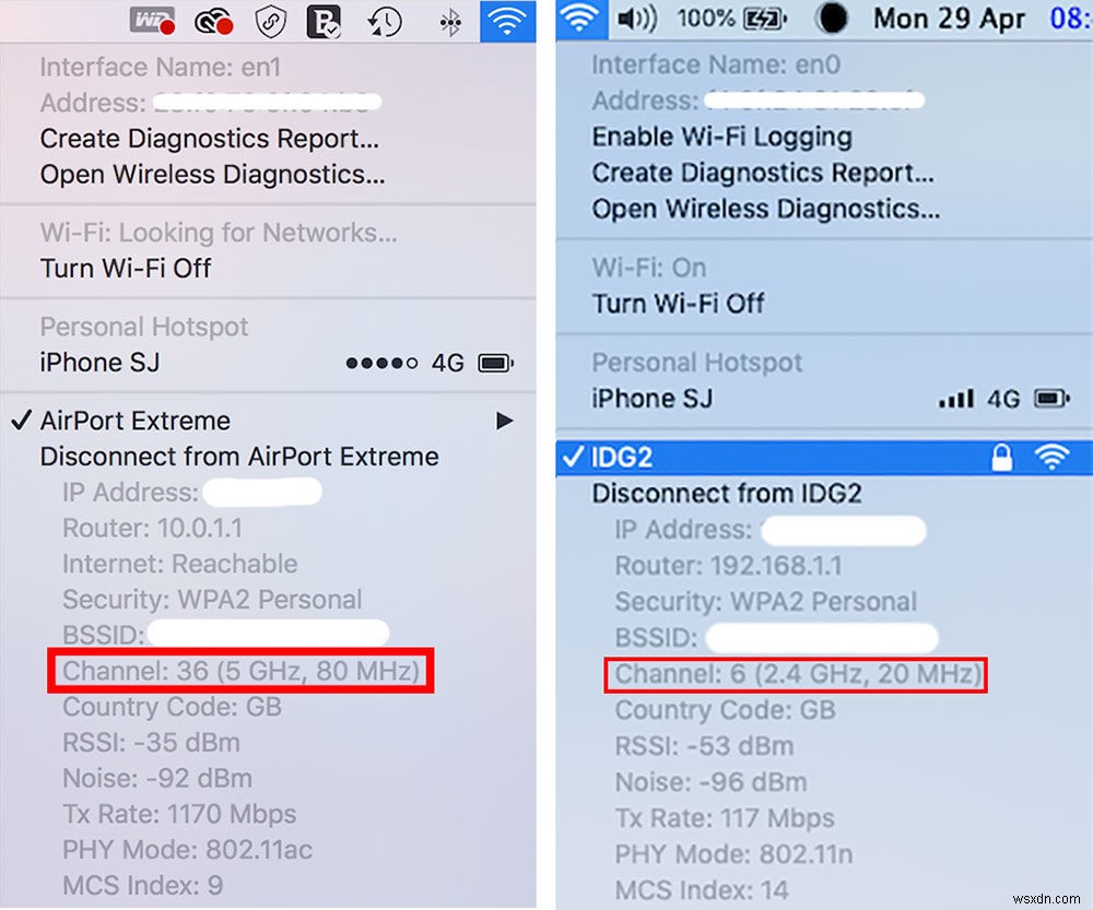 Mac Wi-Fi가 2.4GHz인지 5GHz인지 확인하는 방법 