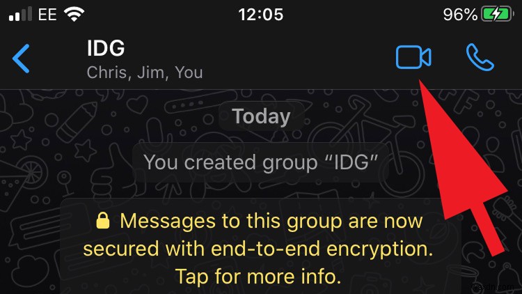 iPhone의 WhatsApp에서 그룹 화상 통화를 하는 방법 
