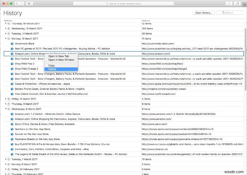 Mac에서 웹 검색 기록을 삭제하는 방법 