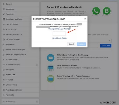 Facebook 페이지에 WhatsApp 비즈니스 번호를 추가하는 방법 