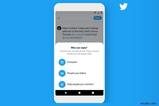 Twitter에서 이제 내 트윗에 답글을 달 수 있는 사람을 수정할 수 있습니다. 