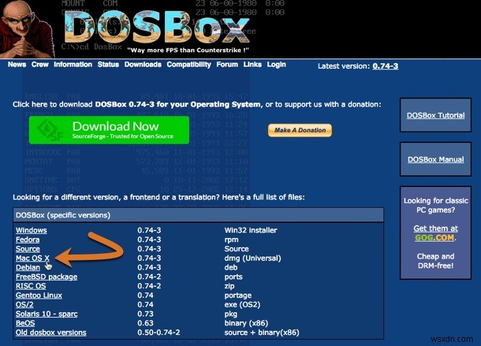 DOSBox를 사용하여 macOS에서 오래된 DOS 게임 플레이하기 