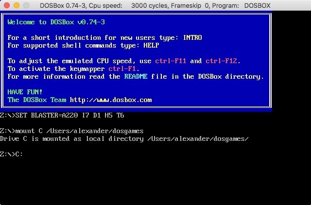 DOSBox를 사용하여 macOS에서 오래된 DOS 게임 플레이하기 