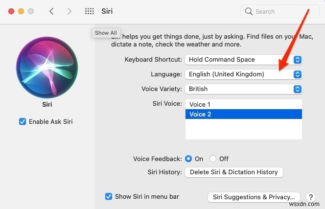 Mac 및 iPhone에서 Siri 음성 및 언어를 변경하는 방법 