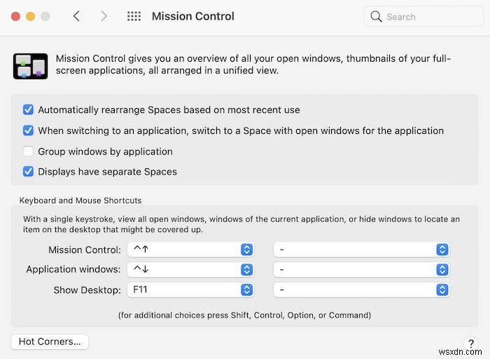 macOS 핫 코너 사용 방법 