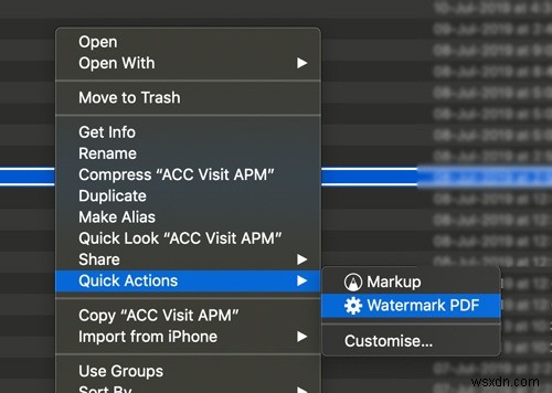 macOS에서 빠른 작업을 사용하여 PDF 페이지에 워터마크를 표시하는 방법 