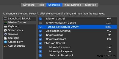 Mac에서 방해 금지 키보드 단축키를 설정하는 방법 