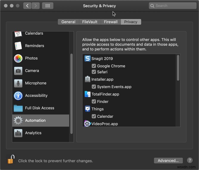 macOS 보안 및 개인 정보 보호 권한은 무엇으로부터 사용자를 보호합니까? 