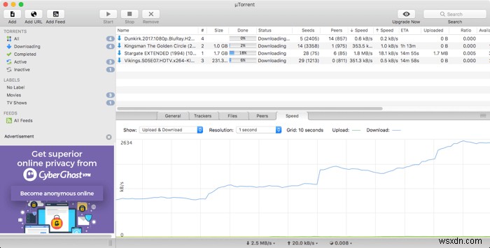 macOS용 상위 BitTorrent 클라이언트 5개 