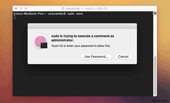 Mac에서 Touch ID를 사용하여 Sudo 명령을 인증하는 방법 