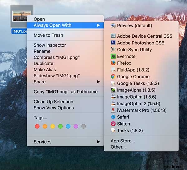 Mac의 다른 앱에서 파일을 여는 방법 