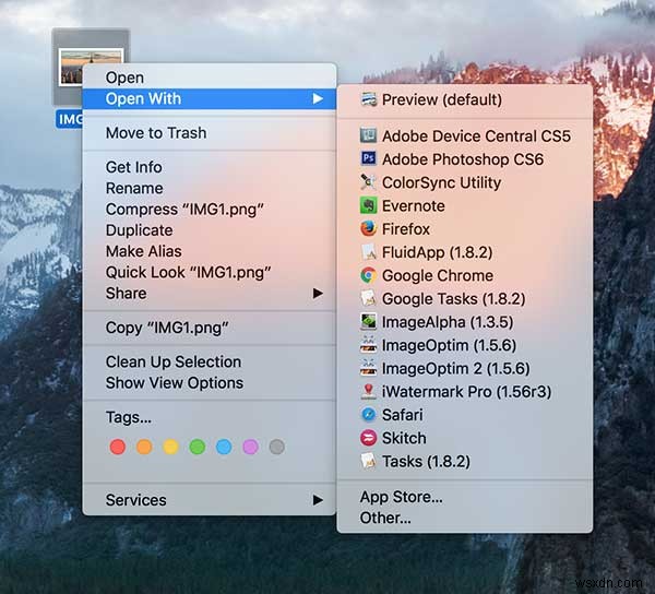 Mac의 다른 앱에서 파일을 여는 방법 