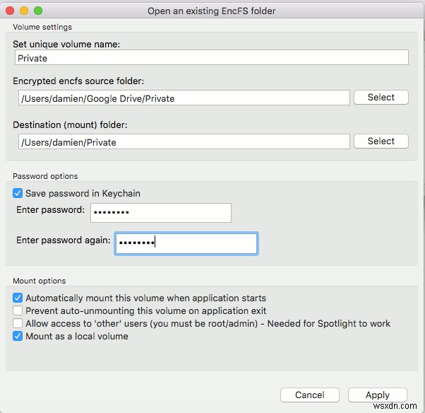 EncFSGui를 사용하여 Mac OS X에서 암호화된 폴더를 쉽게 생성 및 탑재 