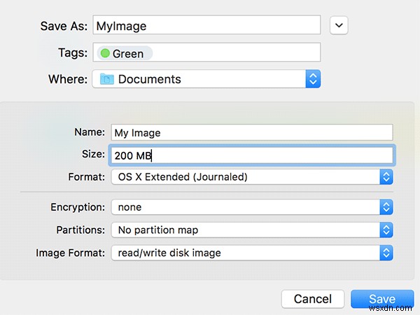 Mac에서 빈 디스크 이미지를 만드는 방법 