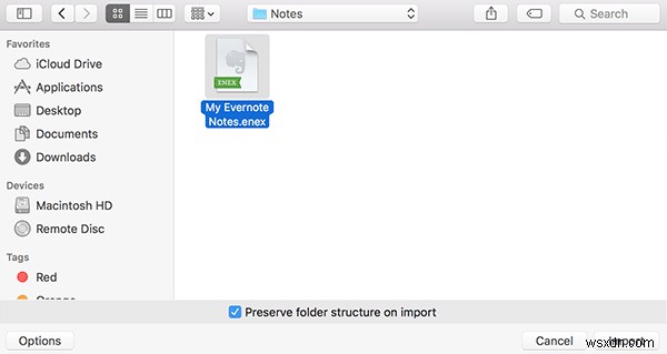 Evernote에서 Apple Notes로 메모를 전송하는 방법 