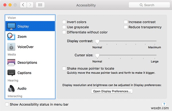 OS X El Capitan에서 커서가 커지는 것을 막는 방법 