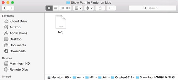 Mac의 Finder에서 현재 경로를 표시하는 방법 