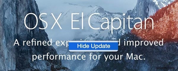 Mac App Store에서 OS X El Capitan 업데이트 배너를 숨기는 방법 