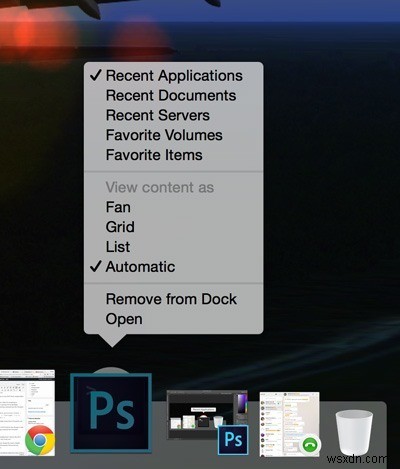 OS X에서 Dock에 최근 항목 스택을 추가하는 방법 