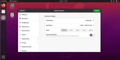 Ubuntu 20.04에서 분수 크기 조정을 활성화하는 방법 