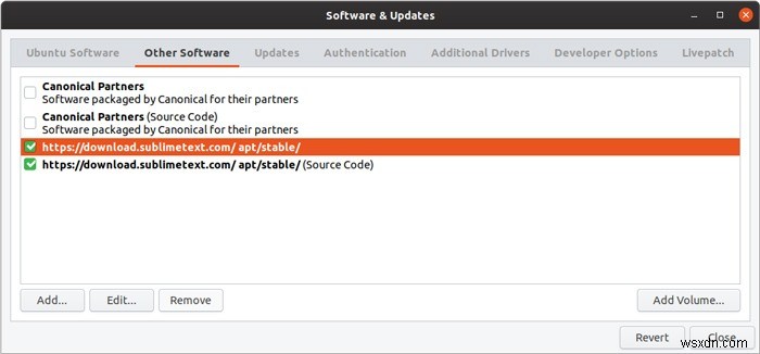 Ubuntu의 소프트웨어 및 업데이트로 PPA를 관리하는 방법 