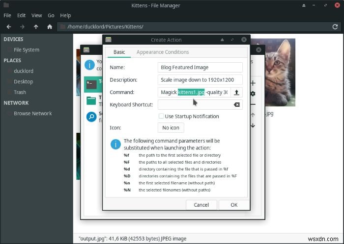 Linux의 Thunar 파일 관리자에서 이미지를 압축하고 크기를 조정하는 방법 