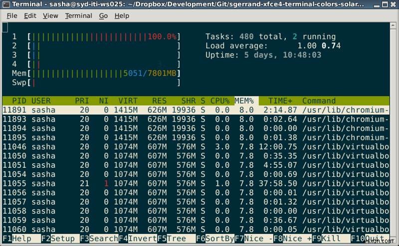 시도해야 할 5가지 XFCE 터미널 테마 