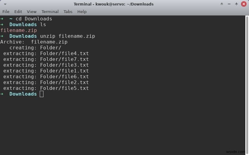 Linux에서 Zip 파일을 추출하는 방법 