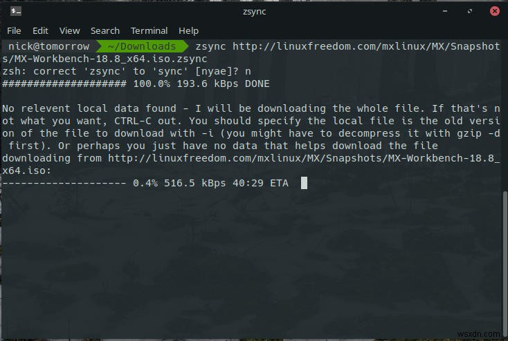 Linux에서 Zsync를 사용하여 파일의 일부를 전송하는 방법 