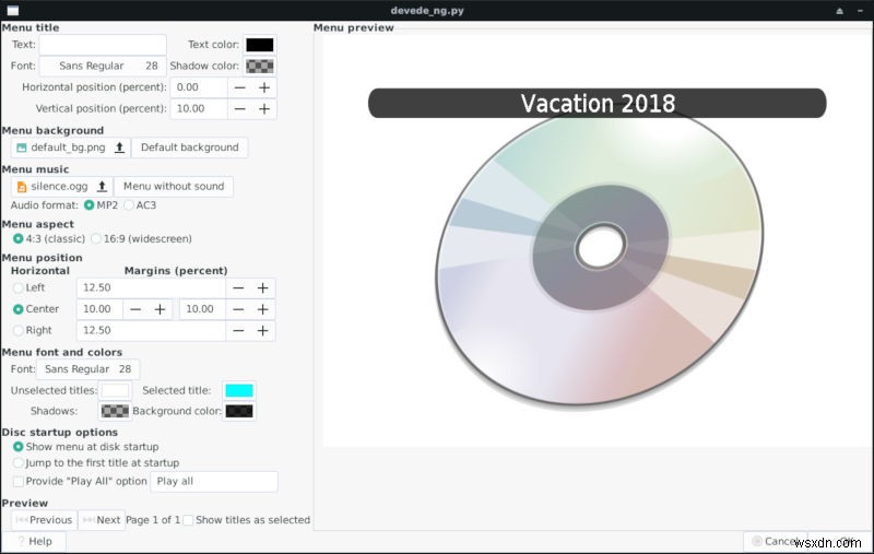 DevedeNG를 사용하여 Linux에서 굽기 가능한 DVD 이미지를 만드는 방법 
