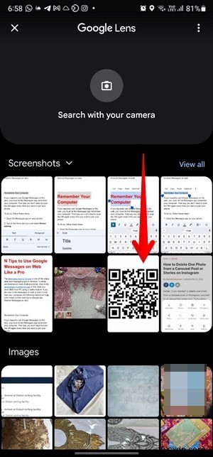 Android 및 iPhone의 스크린샷 또는 이미지에서 QR 코드를 스캔하는 방법 