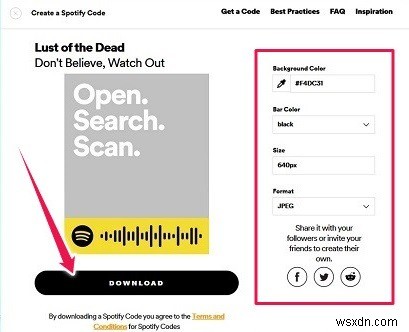 Spotify 코드를 만들고 스캔하여 노래를 공유하는 방법 