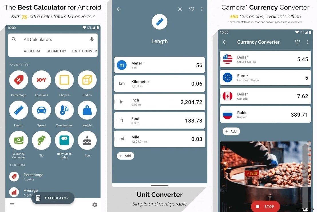 Android용 상위 5개 단위 변환 앱 