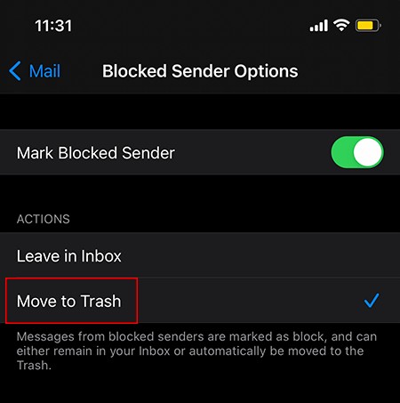 iOS에서 차단된 발신자의 이메일을 자동으로 삭제하는 방법 