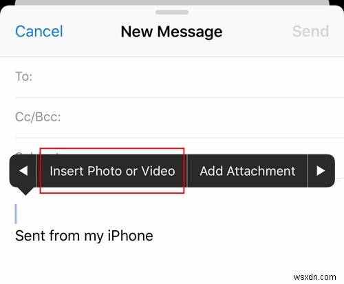 iOS의 메일 앱에서 첨부 파일을 추가하는 방법 