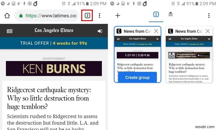 Chrome에서 탭 그룹을 만드는 방법 – Android 